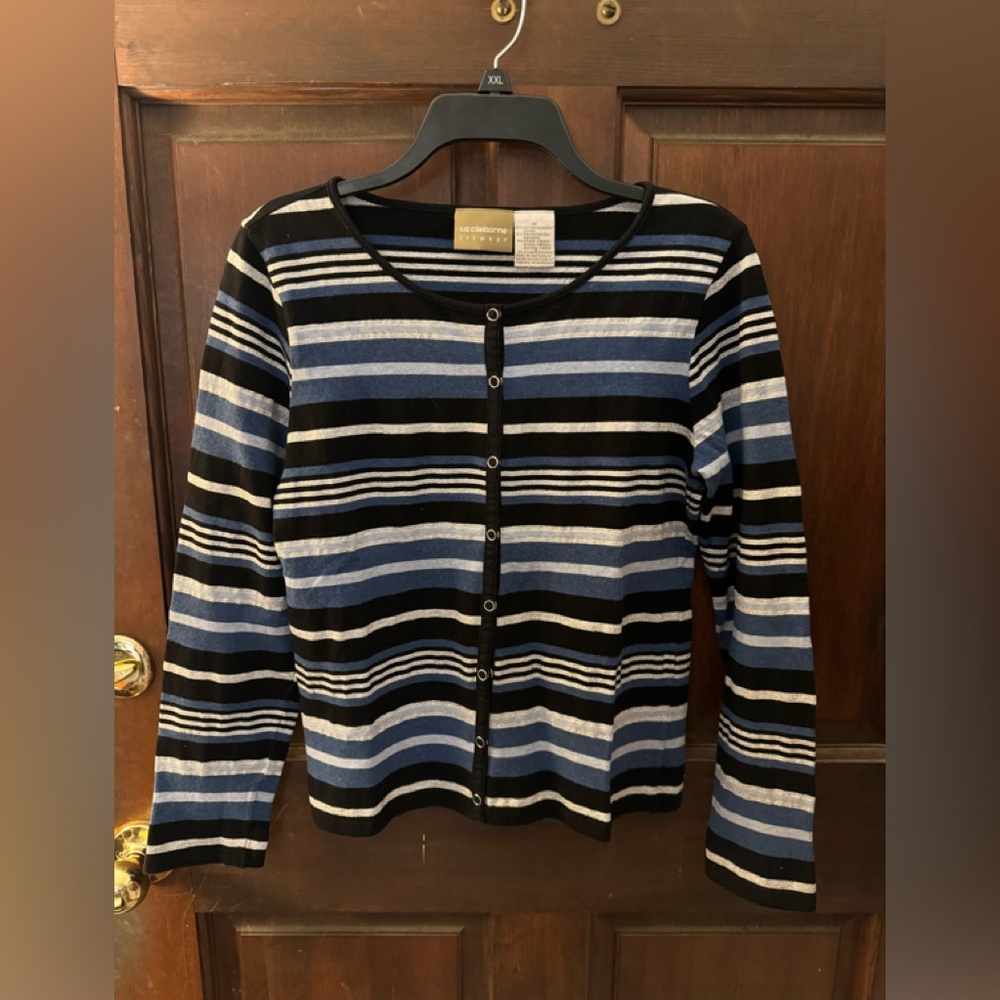 Liz Claiborne snap front sweater. Size M